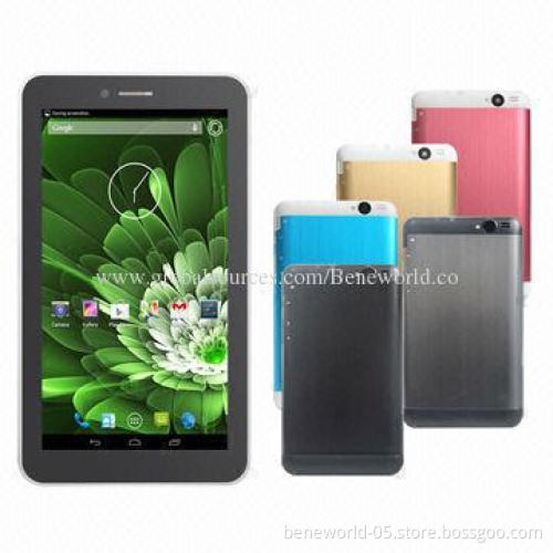 Metal housing 7-inch tablet PC with mtk8312 dual core CPU, dual 3G Sim card, GPS, Bluetooth, HDMI